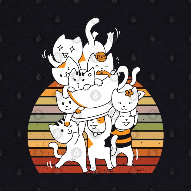 Cats Meowtain Cute Kitty Pile by TeddyTees